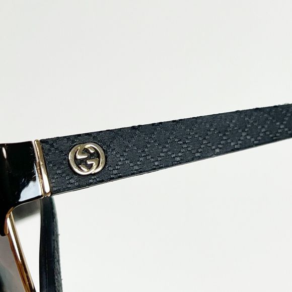 GUCCI 4263 GG4263S Square Black Gold Textile Mirrored Sunglasses Women 60-14-140 - Picture 10 of 16